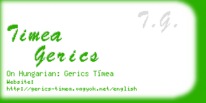 timea gerics business card